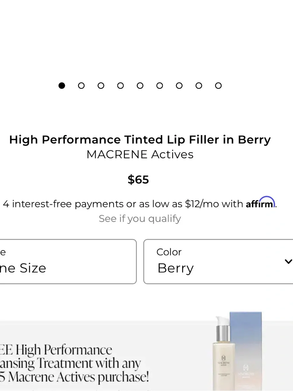 High Performance Tinted Lip Filler in Berry MACRENE Actives IN BOX